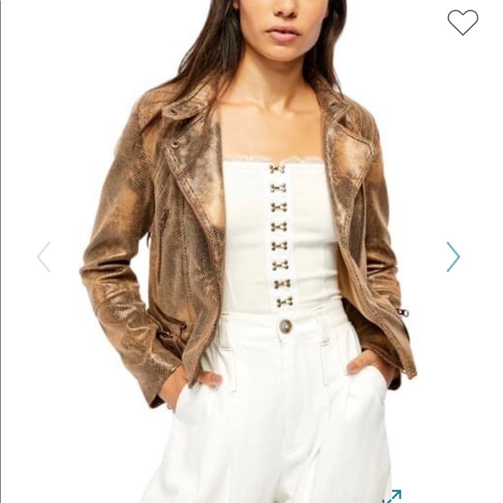 BRAND NEW: FREE PEOPLE SNAKESKIN JACKET